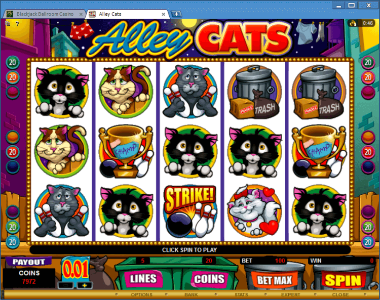 Alley Cats bonus slot machine BlackJack Ballroom