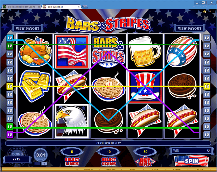 Bars &#038; Stripes bonus slot BlackJack Ballroom