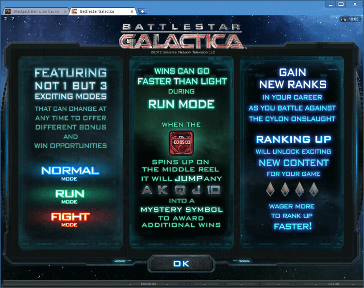 Battlestar Galactica BlackJack Ballroom online casino