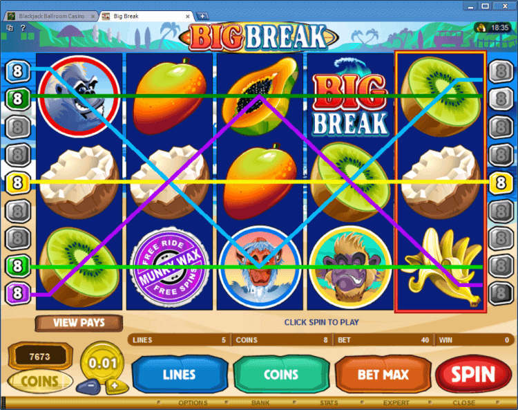 Big Break bonus slot BlackJack Ballroom online