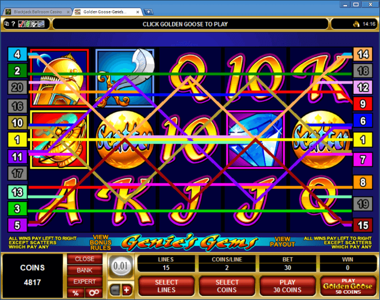 Bonus slot Golden Goose Genie&#8217;s Gems online casino app BlackJack Ballroom