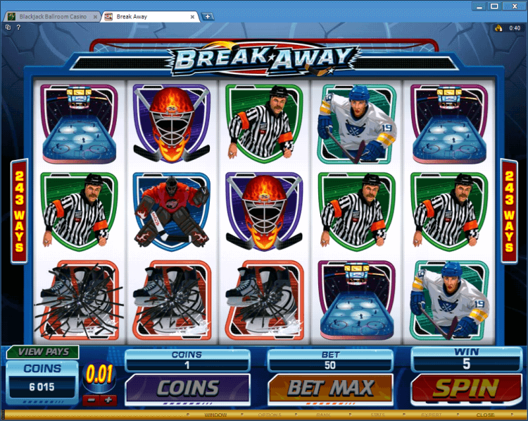 Break Away bonus slot online casino Black Jack Ballroom