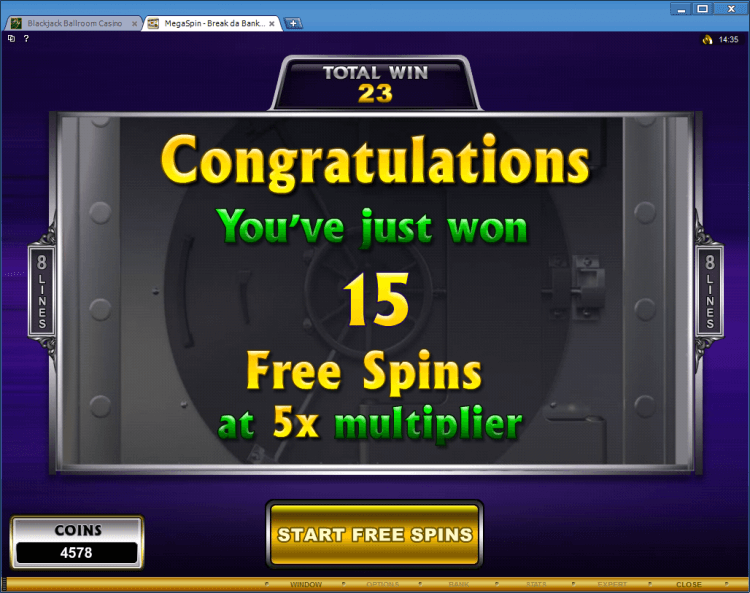 Break da Bank again Mega Spins BlackJack Ballroom online gambling casino