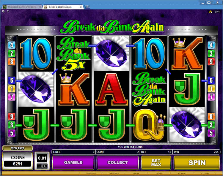 Break da Bank Again MegaSpin Slot BlackJack Ballroom casino