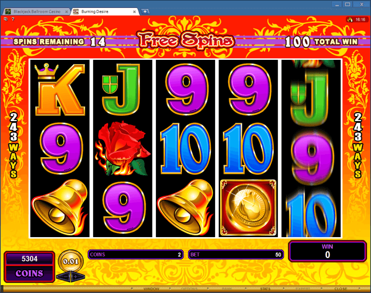 Burning Desire BlackJack Ballroom online casino regular video slot