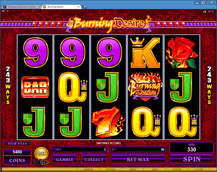 Burning Desire BlackJack Ballroom online casino regular video slot