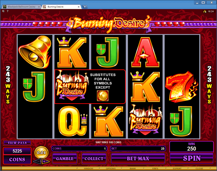 Burning Desire BlackJack Ballroom online casino regular video slot