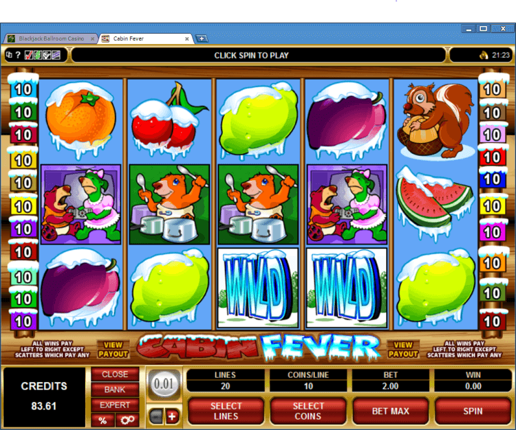 Cabin Fever regular video slots BlackJack Ballroom