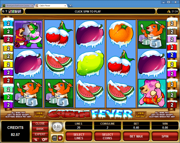 Cabin Fever regular video slots BlackJack Ballroom