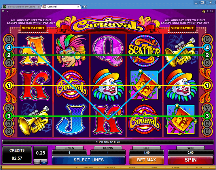 Carnaval regular video slot Ballroom Black Jack app