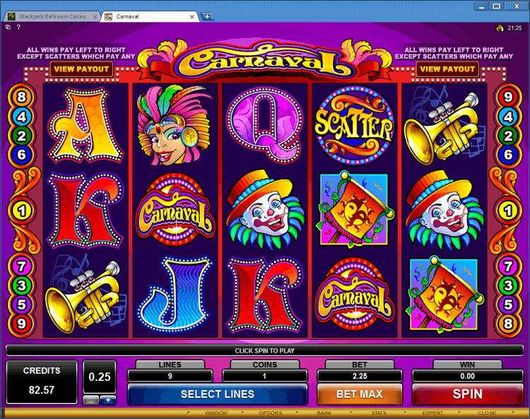 Carnaval regular video slot Ballroom Black Jack app