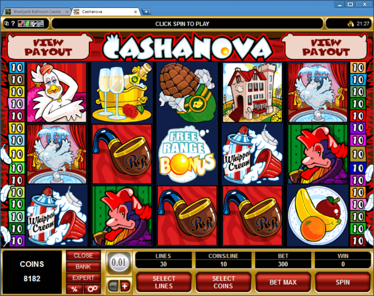 Cashanova bonus slot game BlackJack Ballroom online app