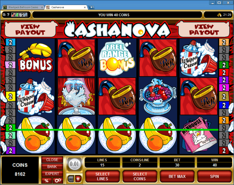 Cashanova bonus slot game BlackJack Ballroom online app