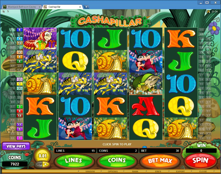 Cashapillar regular video slot BlackJack Ballroom casino online