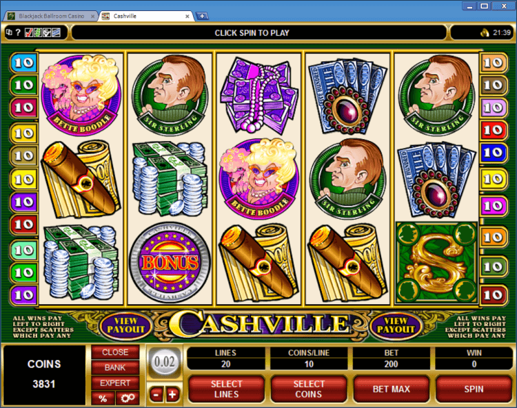 Cashville bonus slot BlackJack Ballroom online app casino