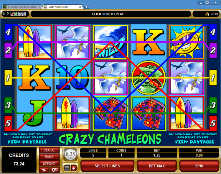 Crazy chameleons regular video slot BlackJack Ballroom online casino
