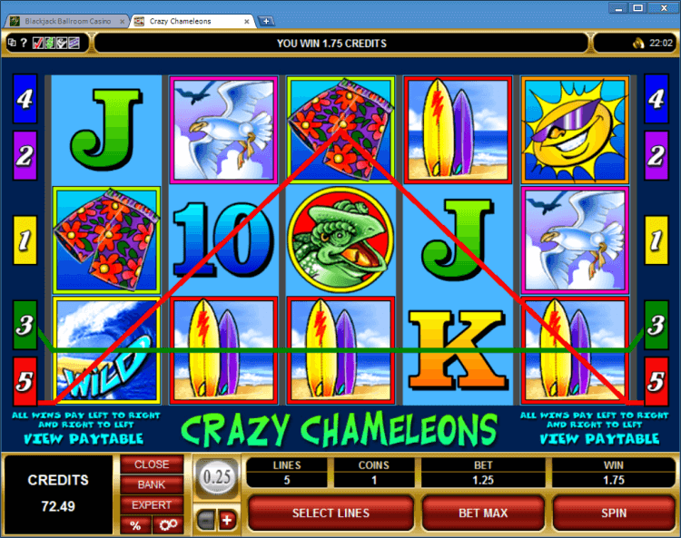 Crazy chameleons regular video slot BlackJack Ballroom online casino