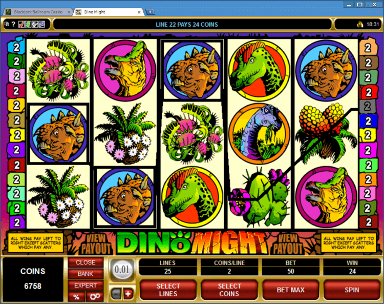 DinoMight bonus slot BlackJack Ballroom online app