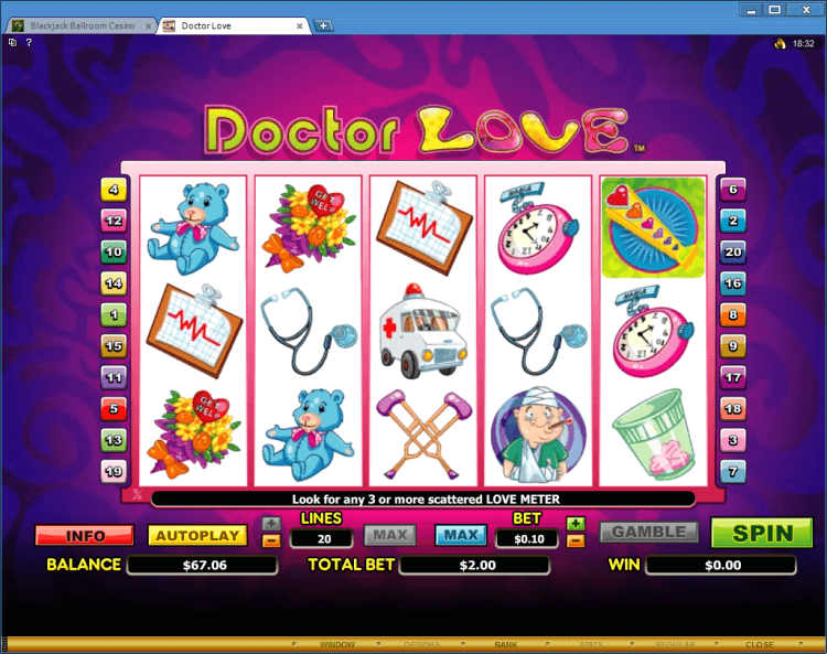 Doctor Love bonus slot BlackJack Ballroom online casino