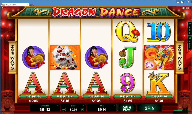 Dragon Dance regular video slot BlackJack Ballroom online casino