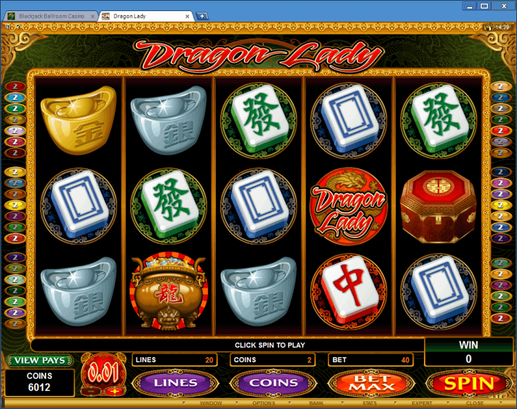 Dragon Lady bonus slot BlackJack Ballroom online casino