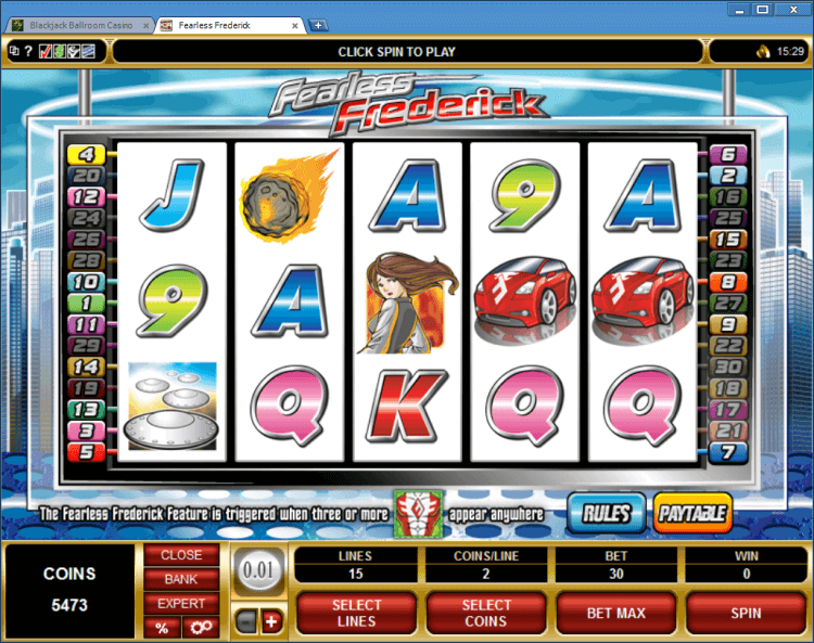 Fearless Frederick bonus slot online casino app BlackJack Ballroom