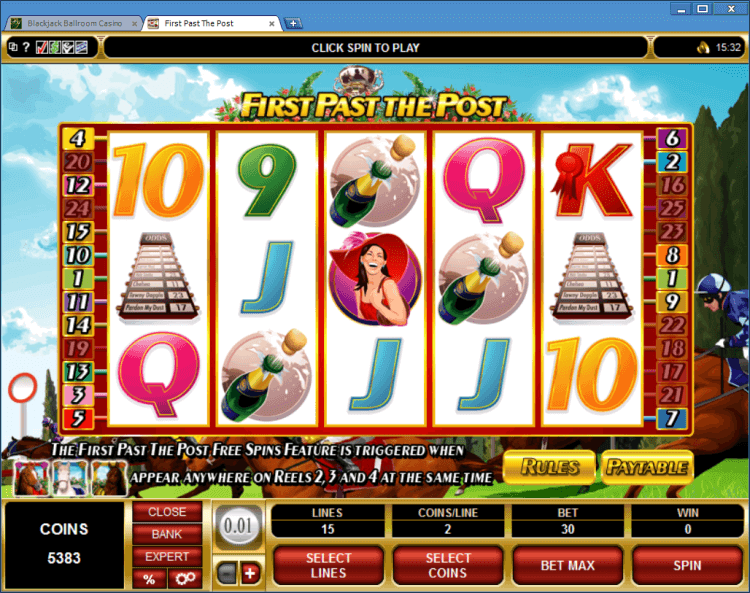 First Past the Post bonus slot BlackJack Ballroom online casino