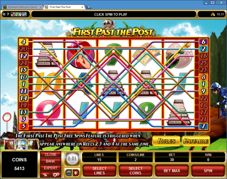 First Past the Post bonus slot BlackJack Ballroom online casino