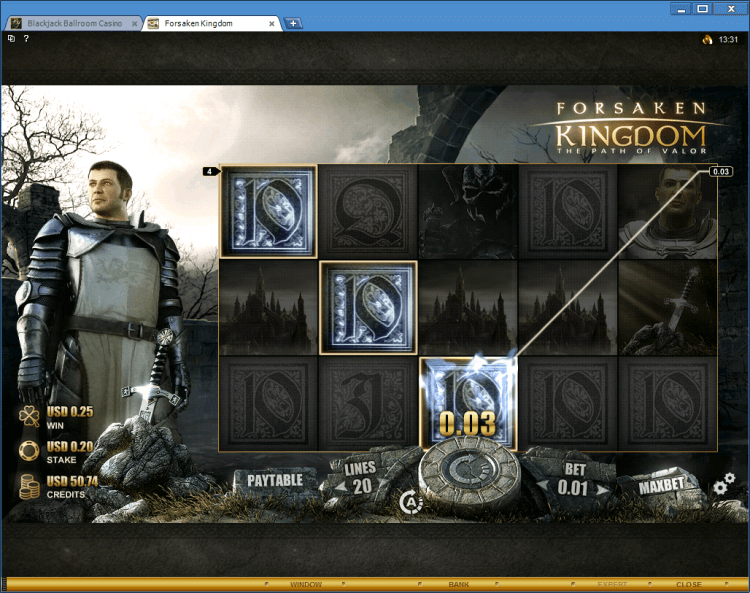 Forsaken Kingdom bonus slot BlackJack Ballroom online casino