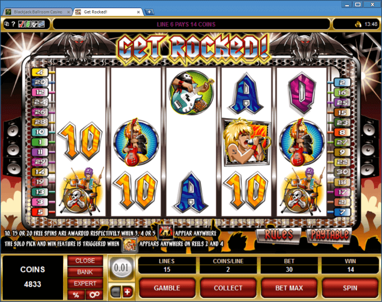 Get Rocked! bonus slot machine BlackJack Ballroom online casino