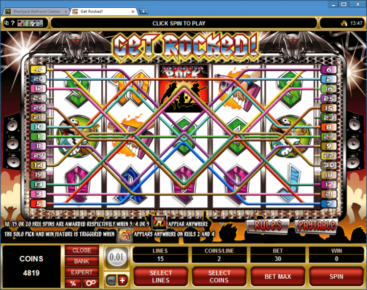 Get Rocked! bonus slot machine BlackJack Ballroom online casino