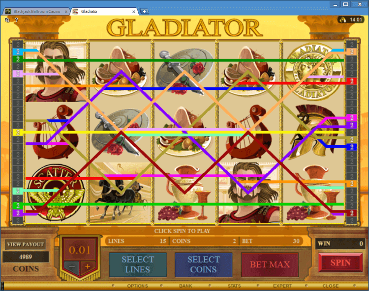 Gladiator regular video slot Ballroom BlackJack online casino application