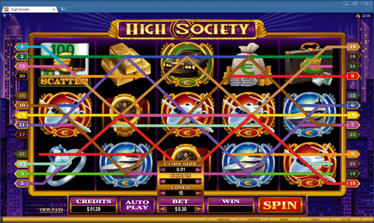 High Society bonus slot BlackJack Ballroom online casino application