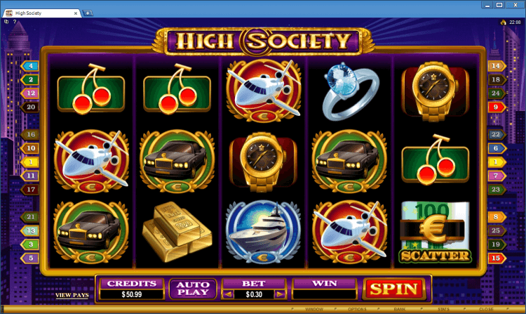 High Society bonus slot BlackJack Ballroom online casino application