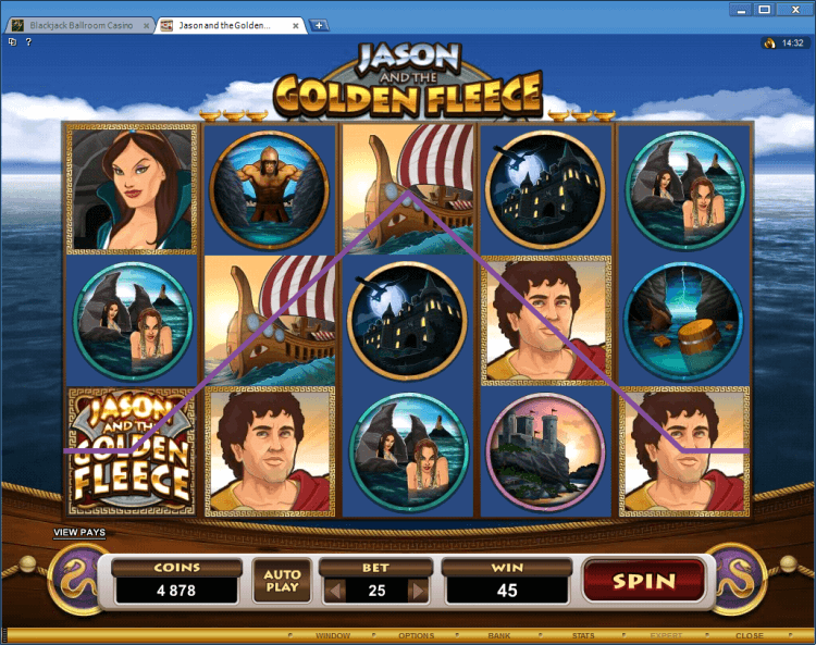 Jason and the Golden Fleece bonus slot BlackJack Ballroom online casino