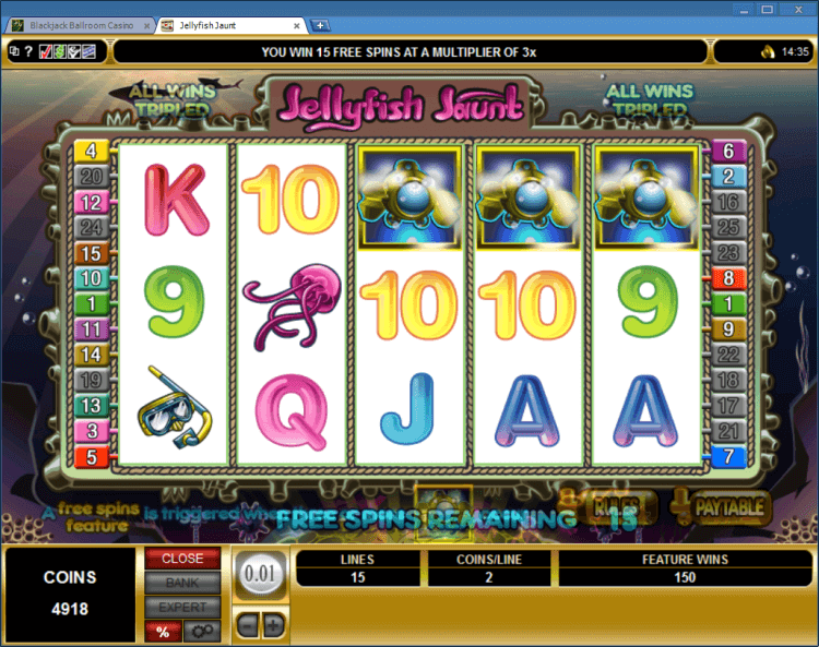 Jellyfish Jaunt regular video slot BlackJack Ballroom online casino app