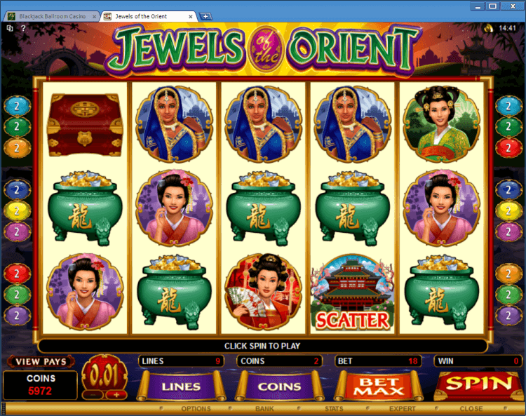 Jewels of the Orient bonus slot BlackJack Ballroom online casino