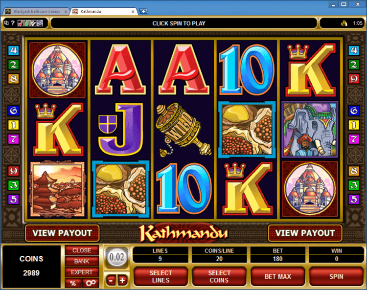Kathmandu regular video slot BlackJack Ballroom online casino gambling application