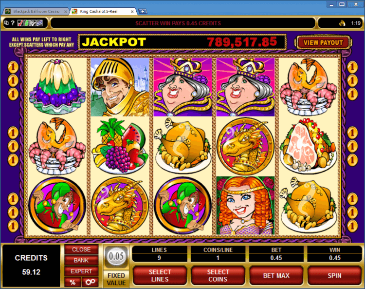King Cashalot progressive slot BlackJack Ballroom online casino gambling