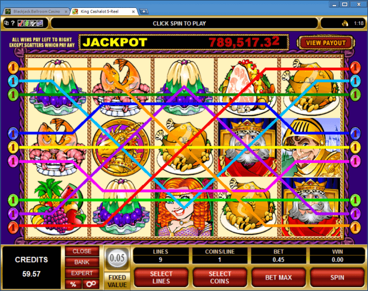 King Cashalot progressive slot BlackJack Ballroom online casino gambling