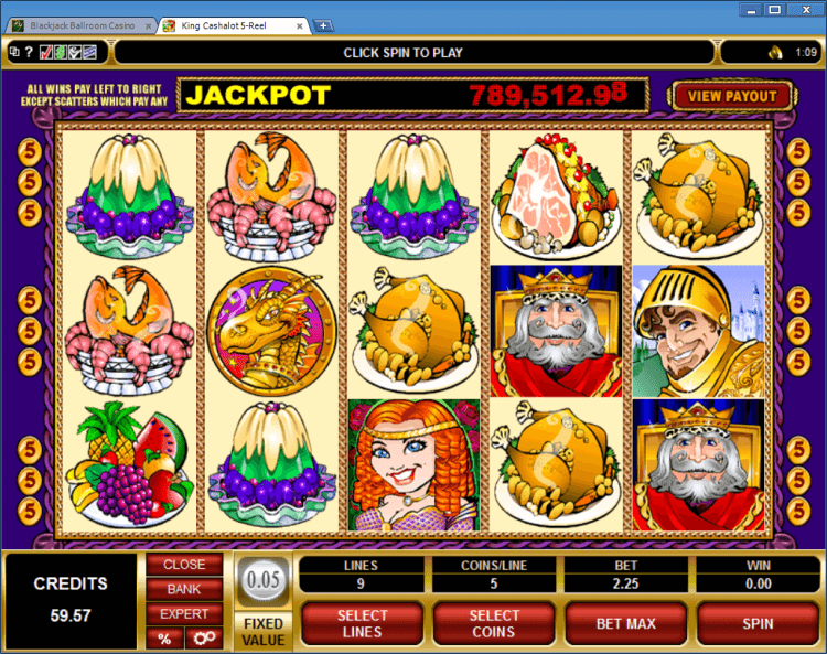 King Cashalot progressive slot BlackJack Ballroom online casino gambling