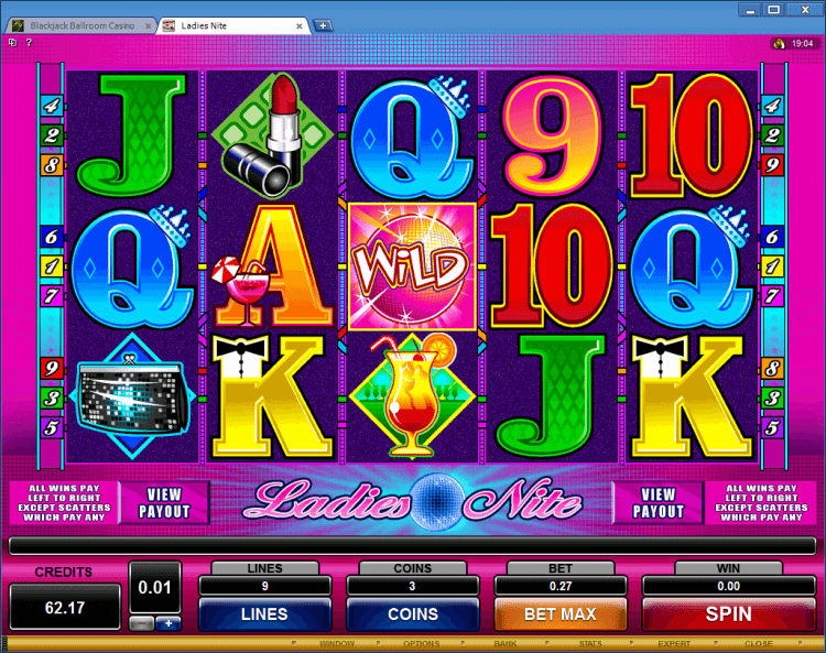 Ladies Nite regular video slot BlackJack Ballroom online casino application