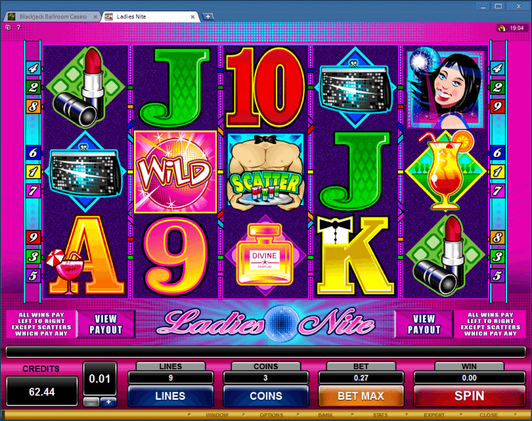 Ladies Nite regular video slot BlackJack Ballroom online casino application