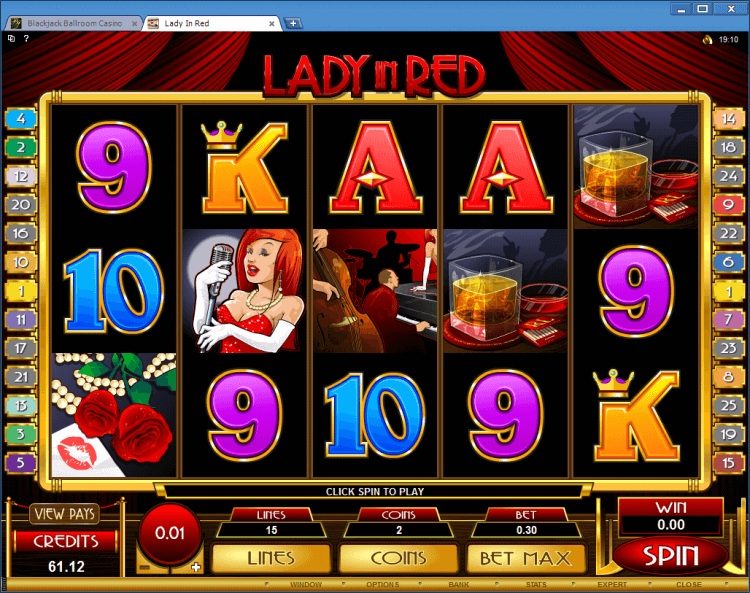 Lady in Red regular video slot Blackjack Ballroom online casino gambling