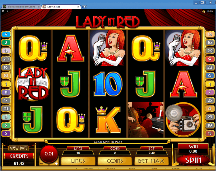 Lady in Red regular video slot Blackjack Ballroom online casino gambling