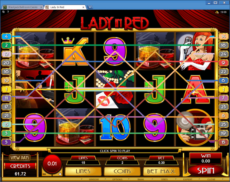 Lady in Red regular video slot Blackjack Ballroom online casino gambling