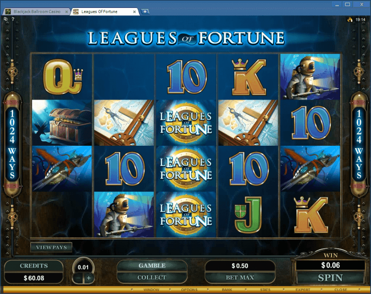 Leagues of Fortune bonus slot BlackJack Ballroom online casino application