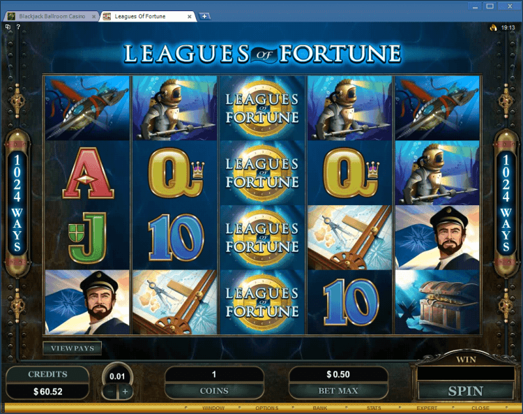 Leagues of Fortune bonus slot BlackJack Ballroom online casino application