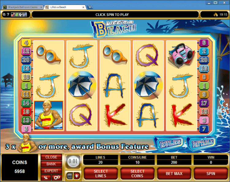 Life&#8217;s a Beach bonus slot BlackJack Ballroom online gambling casino