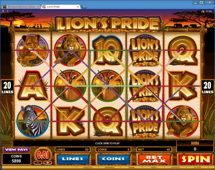 Lion&#8217;s Pride regular video slot BlackJack Ballroom gambling online casino